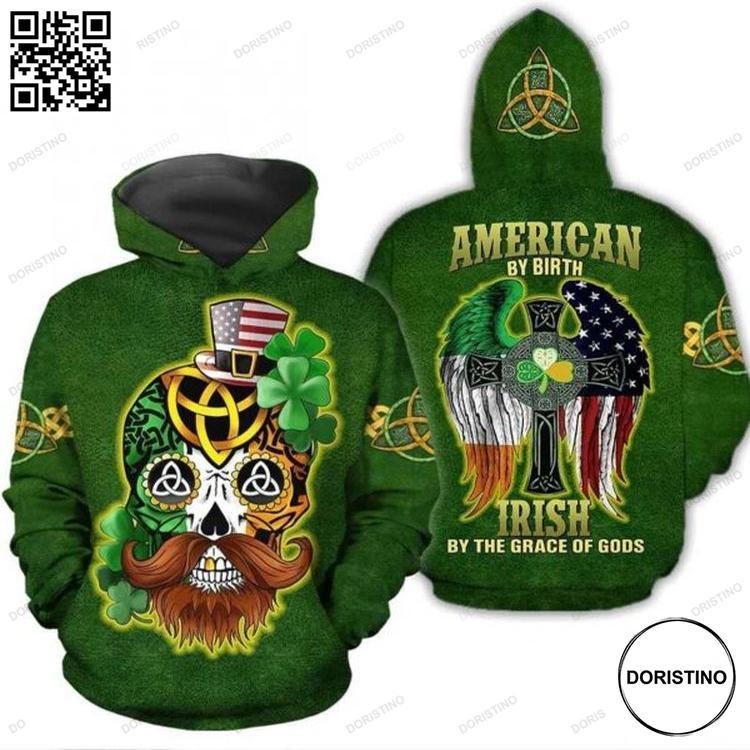 American Skull St Patrick Day All Over Print Hoodie