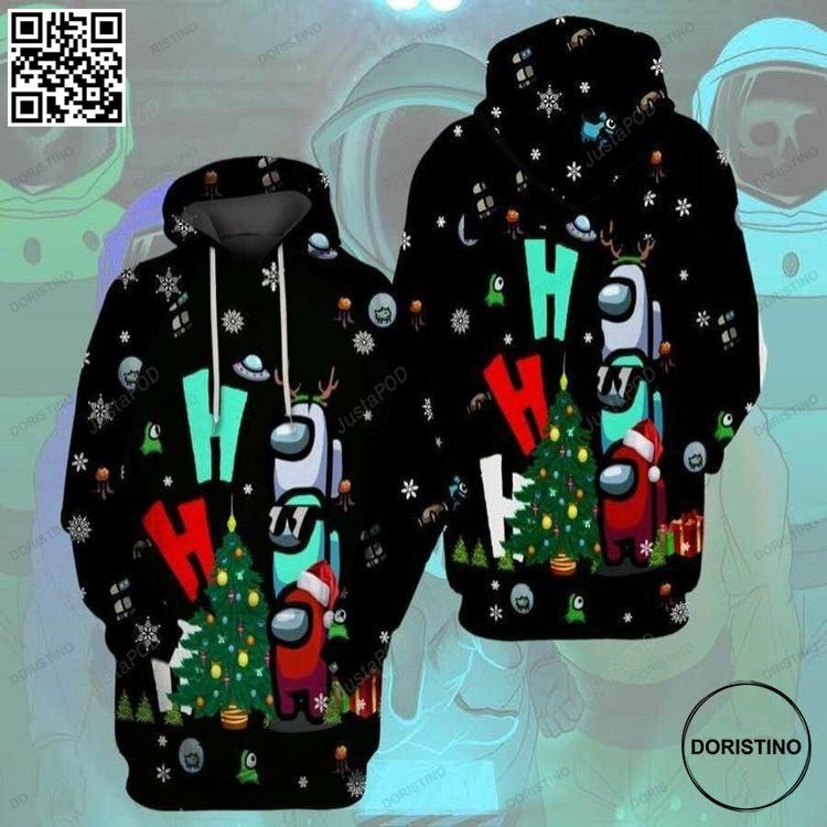 Among Us Christmas Ho Ho Ho 3d All Print Awesome 3D Hoodie