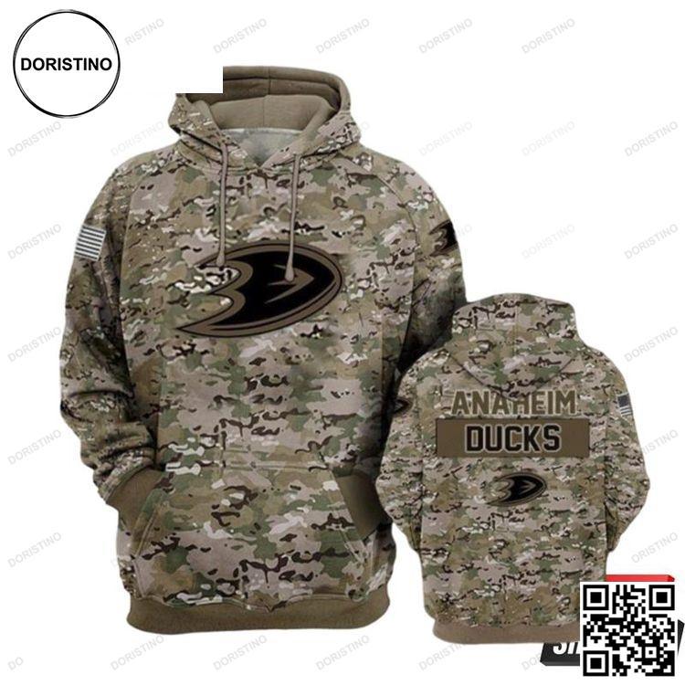 Anaheim Ducks Camouflage Veteran Limited Edition 3D Hoodie