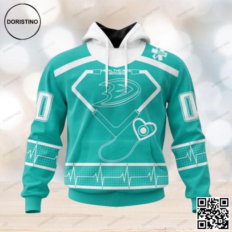 Anaheim Ducks Special Design Honoring Healthcare Heroes Limited Edition 3D Hoodie