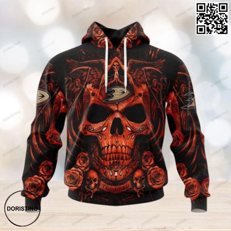 Anaheim Ducks Special Design With Skull Art Awesome 3D Hoodie
