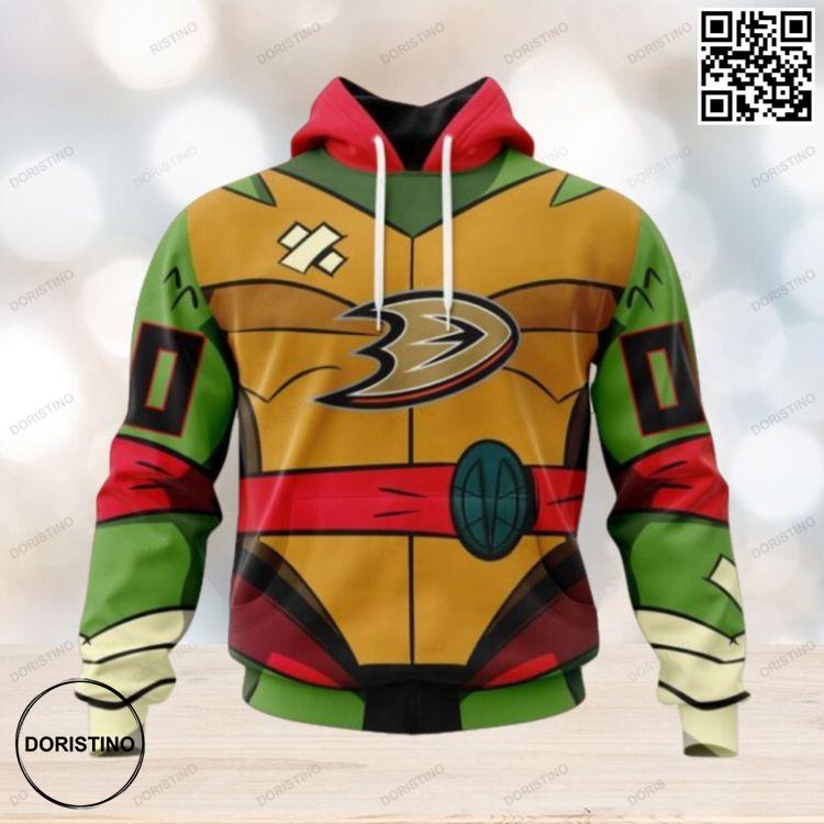 Anaheim Ducks Special Teenage Mutant Ninja Turtles Design All Over Print Hoodie
