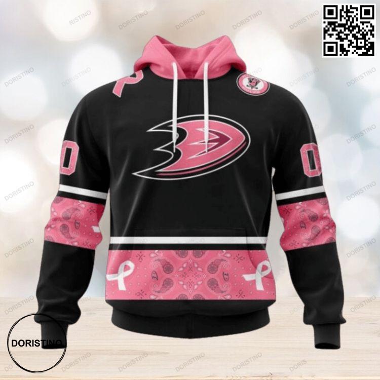 Anaheim Ducks Specialized Design In Classic Style With Paisley We Wear Pink Breast Cancer Limited Edition 3D Hoodie