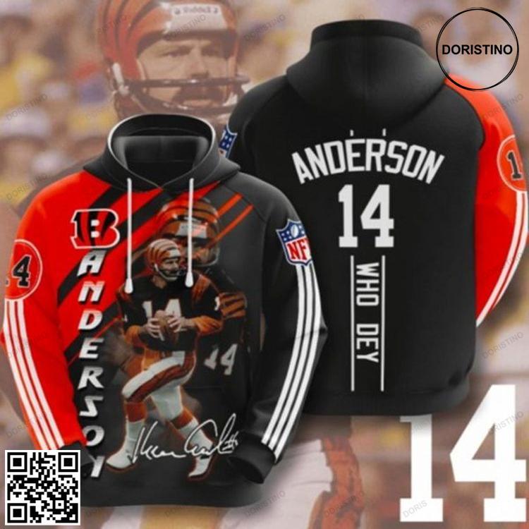 Anderson 14 Who Dey All Over Print Hoodie