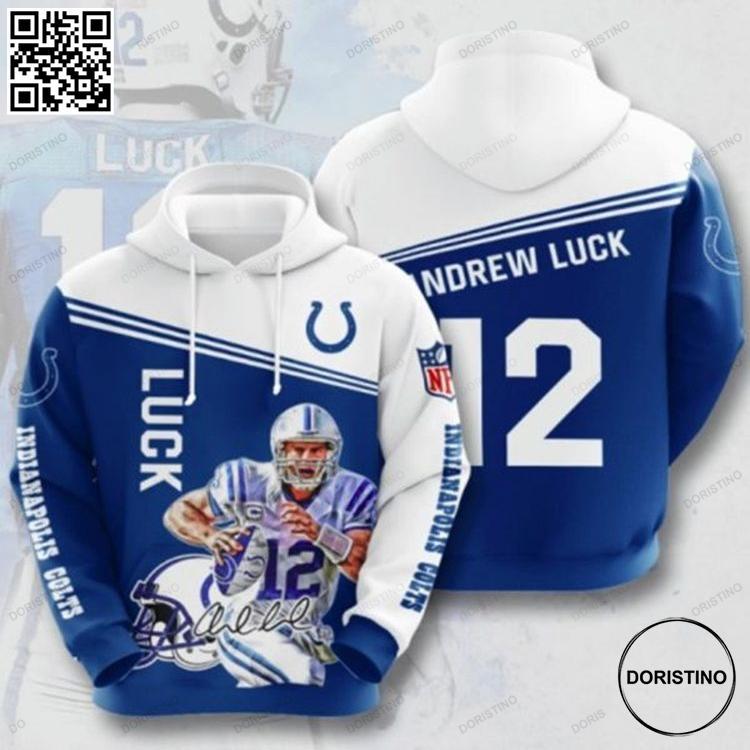Andrew Luck 12 Awesome 3D Hoodie
