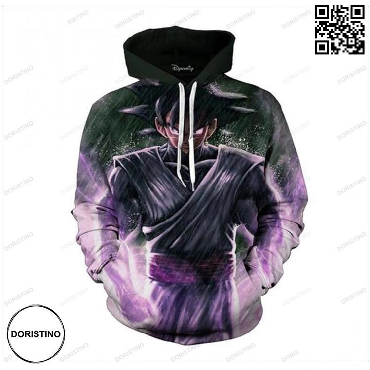Angry Evil Goku Black Rainy Background Dragon Ball Super Limited Edition 3D Hoodie
