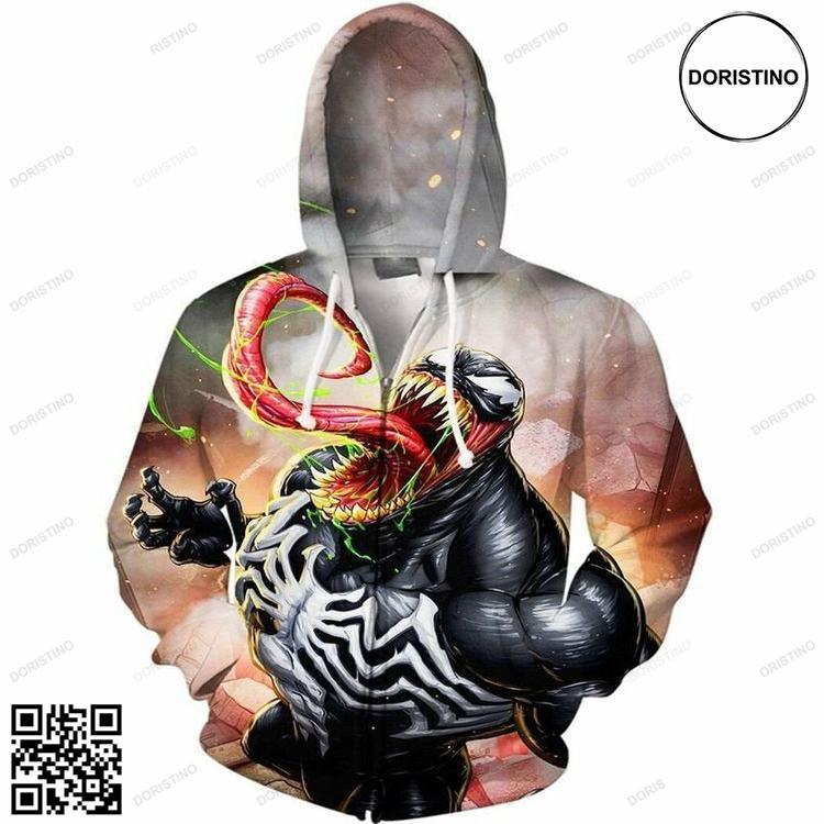 Angry Venom 3d All Over Print Hoodie