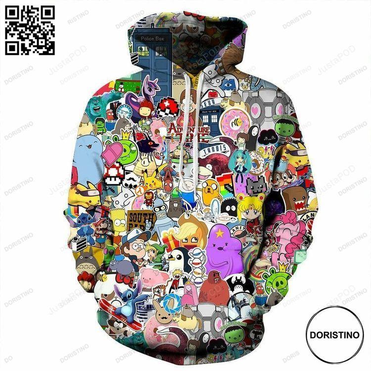 Anime All Characters Collage 3d All Over Print Hoodie