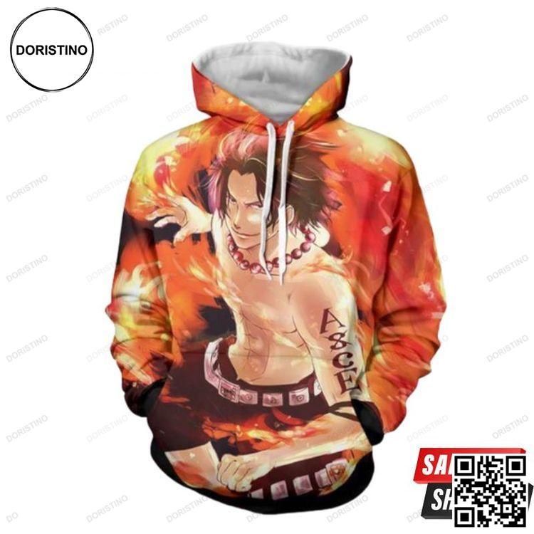 Anime One Piece Ace All Over Print Hoodie