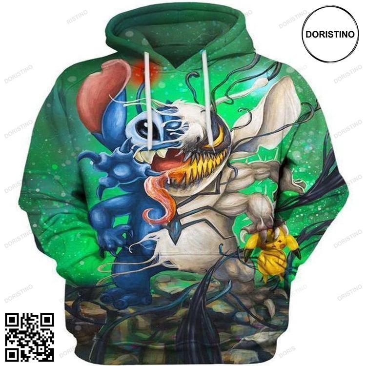 Anti Stitchnom Stitch Anti Venom Lilo Stitch Pullover And Zip Pered Custom 3d Graphic Printed For Men For Women Limited Edition 3D Hoodie