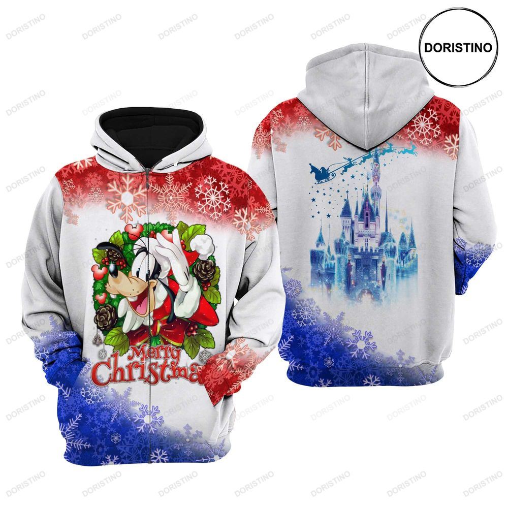 Goofy Dog Christmas Sweat Fleece Stylist Cartoon Graphic Outfits Clothing Men Women Kids Toddlers-1 All Over Print Hoodie