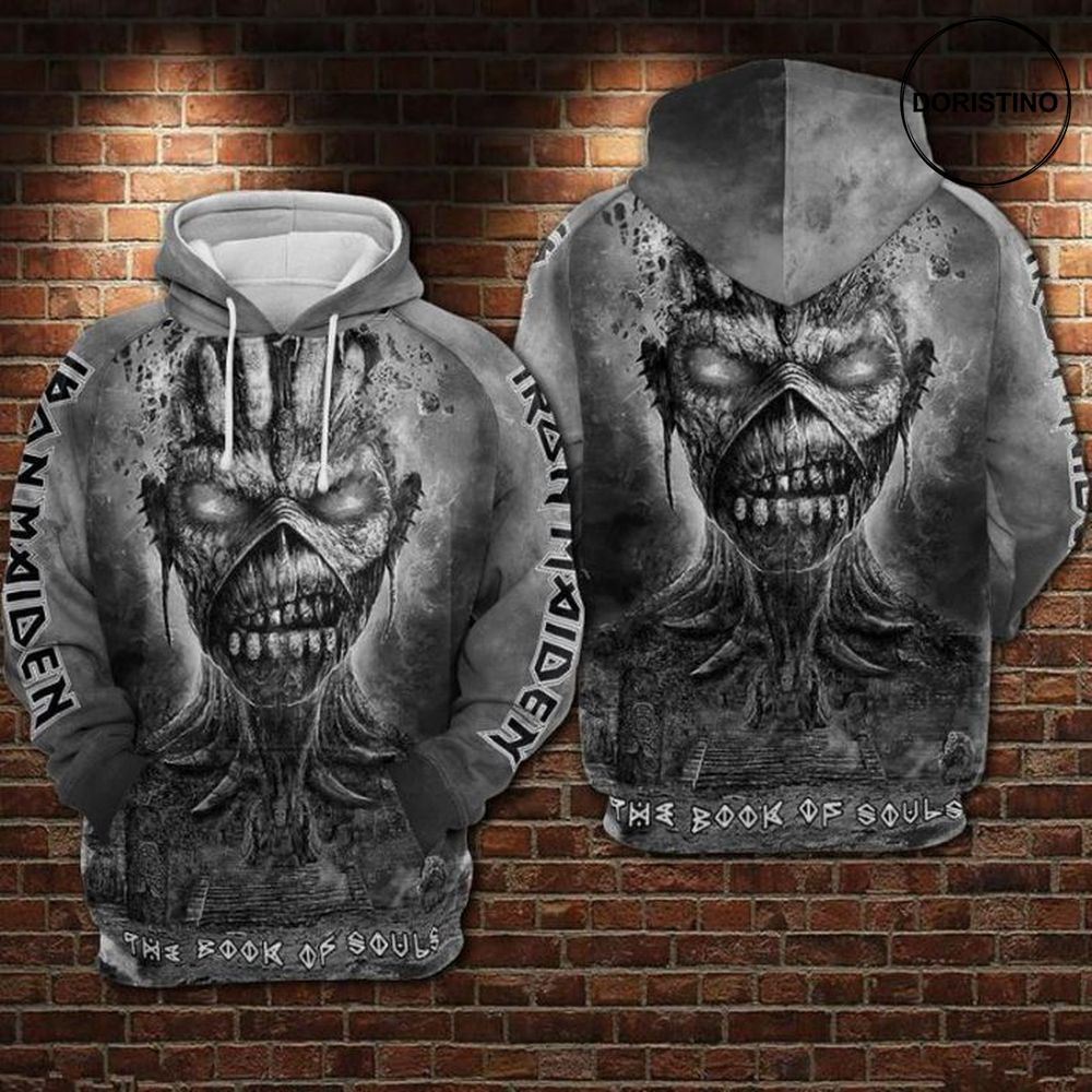 Gray Iron Maiden All Over Print Hoodie