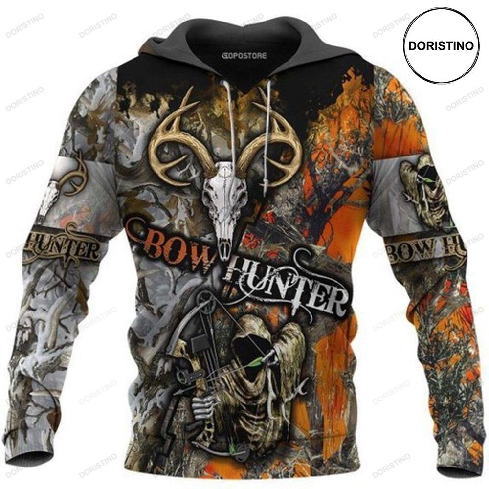 Grim Reaper Bow Hunter Camo Awesome 3D Hoodie