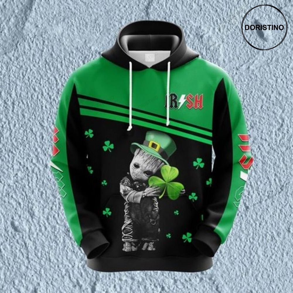 Groot Hold Shamrock Saint Patrick Rsquos Day Men And Women Limited Edition 3d Hoodie