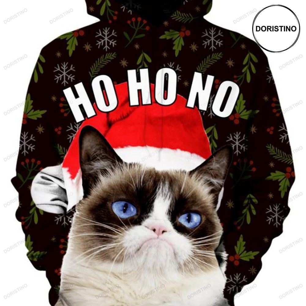 Grumpy Cat Christmas And Ped All Over Print Hoodie