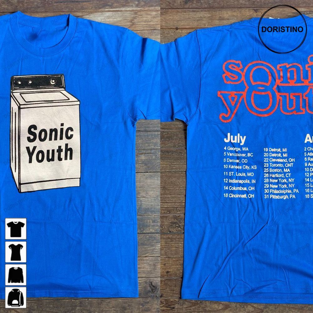 Sonic Youth Washing Machine American Tour 1995 Sonic Youth 90s Sonic Youth Sonic Youth Band Music Tee Trending Style