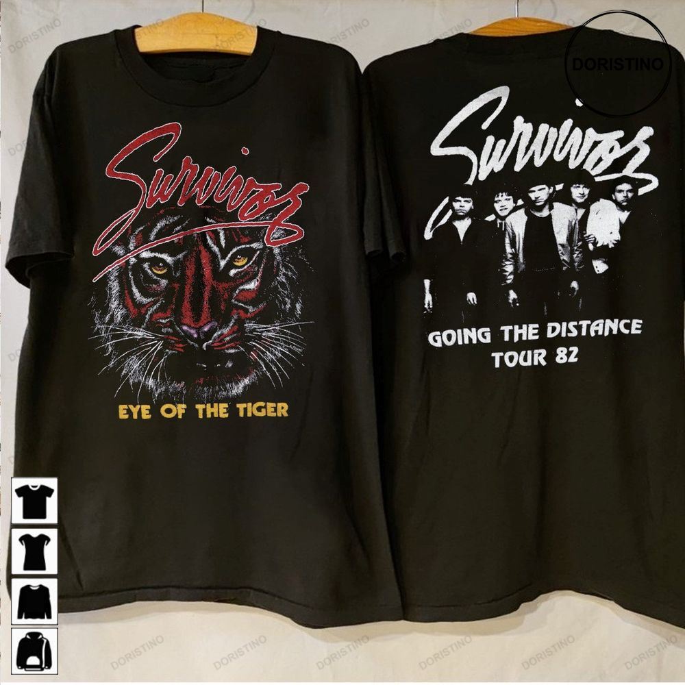 Survivor Eye Of The Tiger Going The Distance Tour '82 Survivor Band Survivor Tour 1982 Survivor Rock Band Limited Edition T-shirts