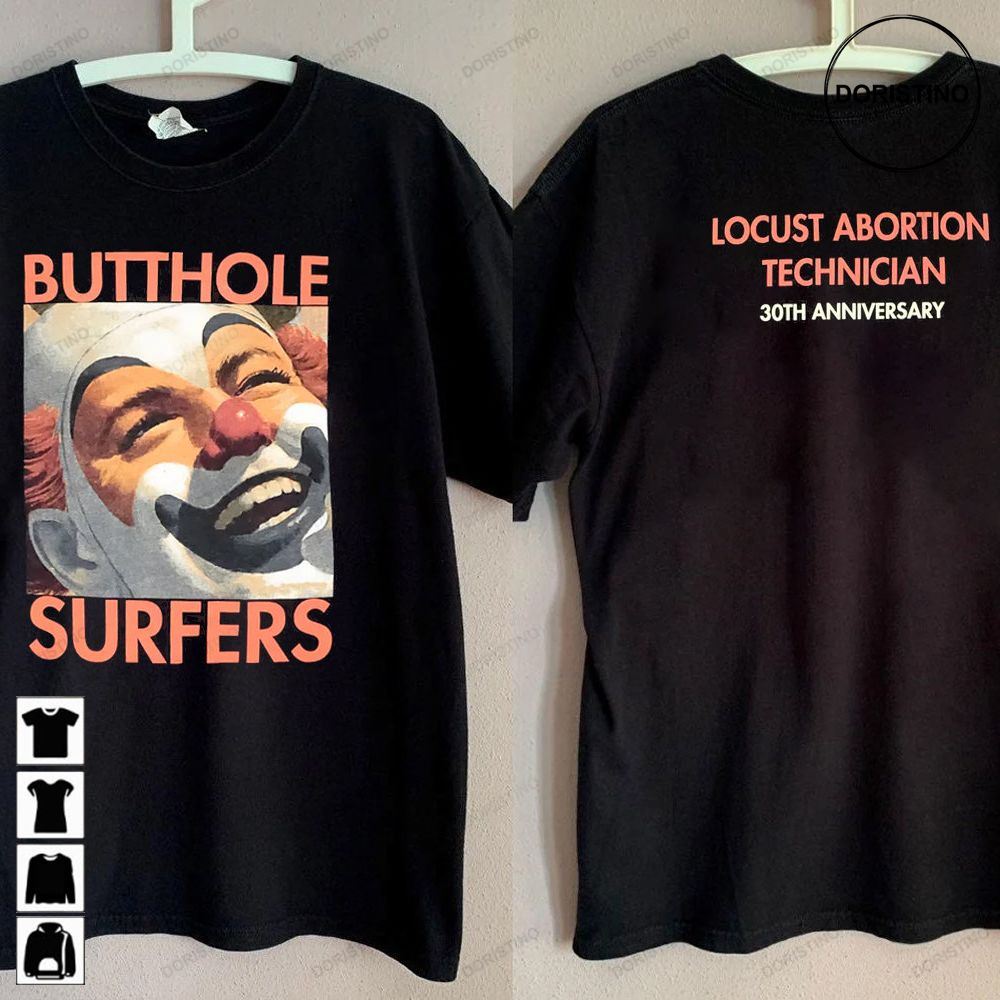 Vintage 1980s Butthole Surfers - Locust Abortion Technician 30th Anniversary Butthole Surfers Rock Concer Trending Style