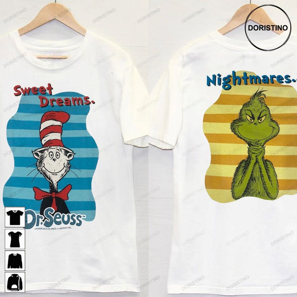 Vintage 90s Dr Seuss The Cat In The Hat The Grinch Sweet Dream Nightmare Dr Seuss Cat Christmas Christmas Gifts Awesome Shirts