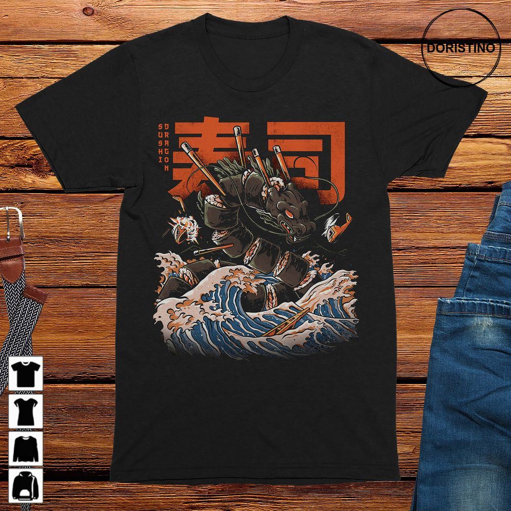 Sushi Dragon Monster Anime Gifts Japanese Anime Limited Edition Tshirts