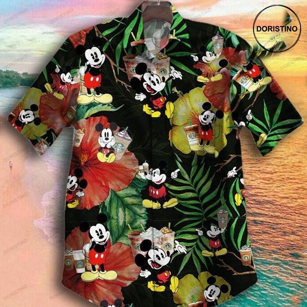 Mickey Mouse With Milk Tea Disney Limited Edition Hawaiian Shirt
