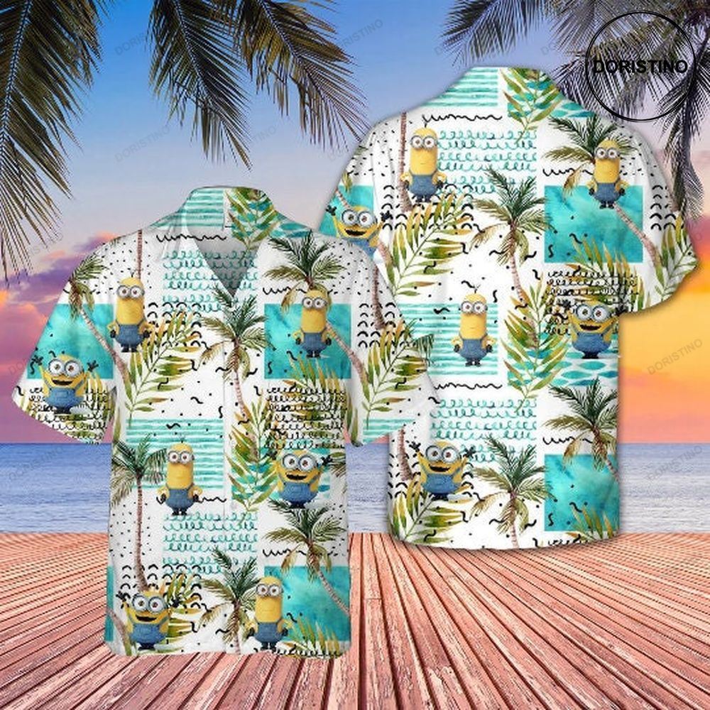 Minions Vintage Hibiscus Aloha Hawaiian Shirt