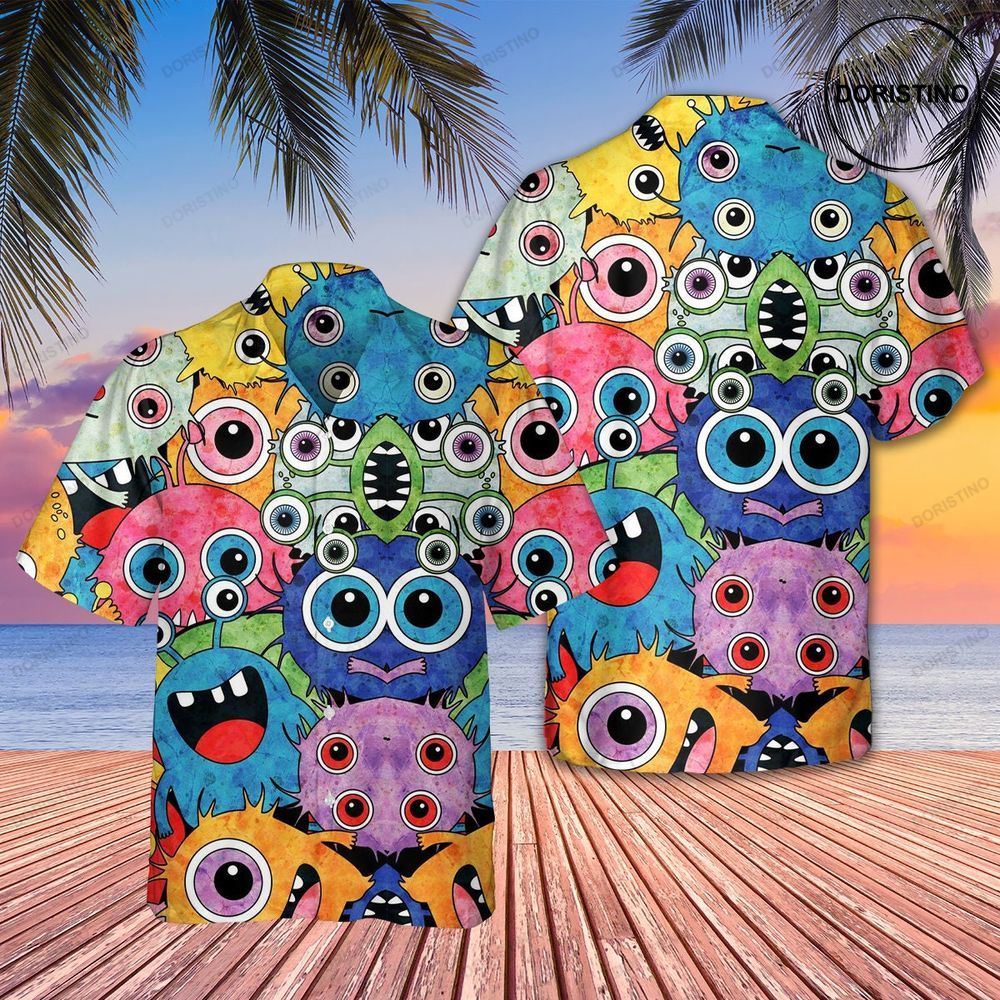 Monster Lucu Seram Koteto Beach Tropical Hawaiian Shirt