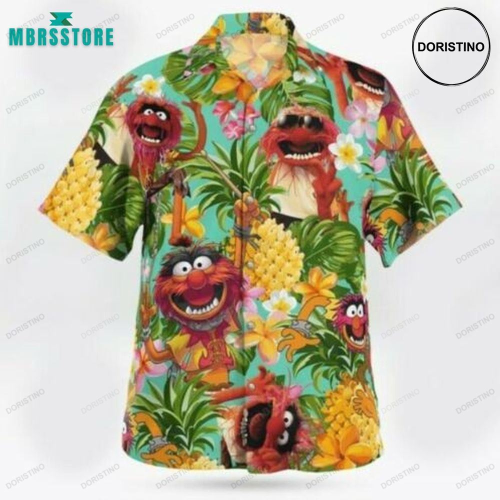 Muppet Pineapple Tropical Short Sleeve Button For Her Imal Beach Tropical Pineapple Fruit Awesome Hawaiian Shirt
