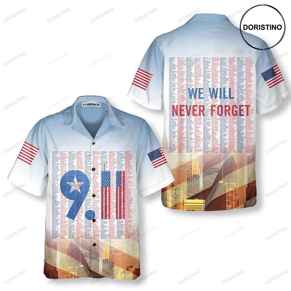 Names On 911 Memorial Patriot Day American Flag Patrio For Men And Women Awesome Hawaiian Shirt