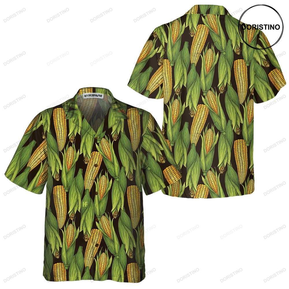 Natural Corn Cobs Funny Corn For Adults Corn Prin Hawaiian Shirt