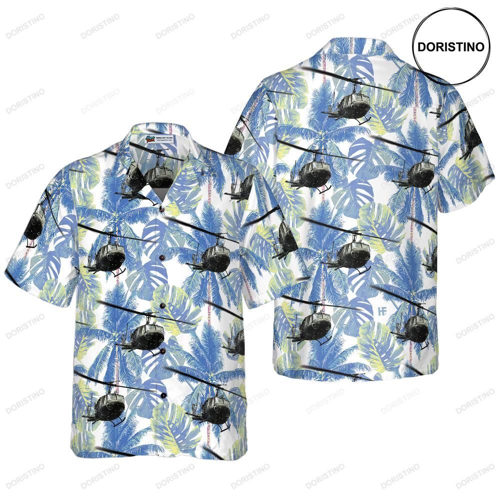 Navy Bell Twin Huey Limited Edition Hawaiian Shirt