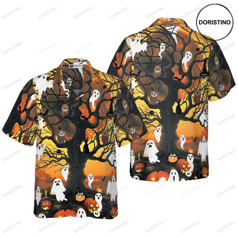 Night Of Pumpkin Ghost Awesome Hawaiian Shirt