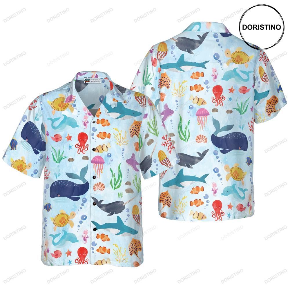 Ocean Fish Pattern Hawaiian Shirt