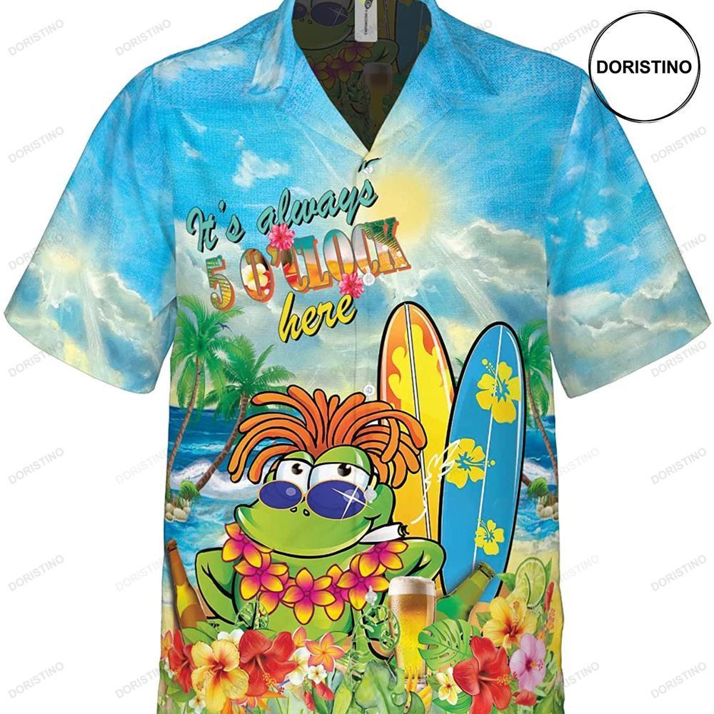 Ocean Life Its Always 5 Oclock Here Funny Awesome Hawaiian Shirt