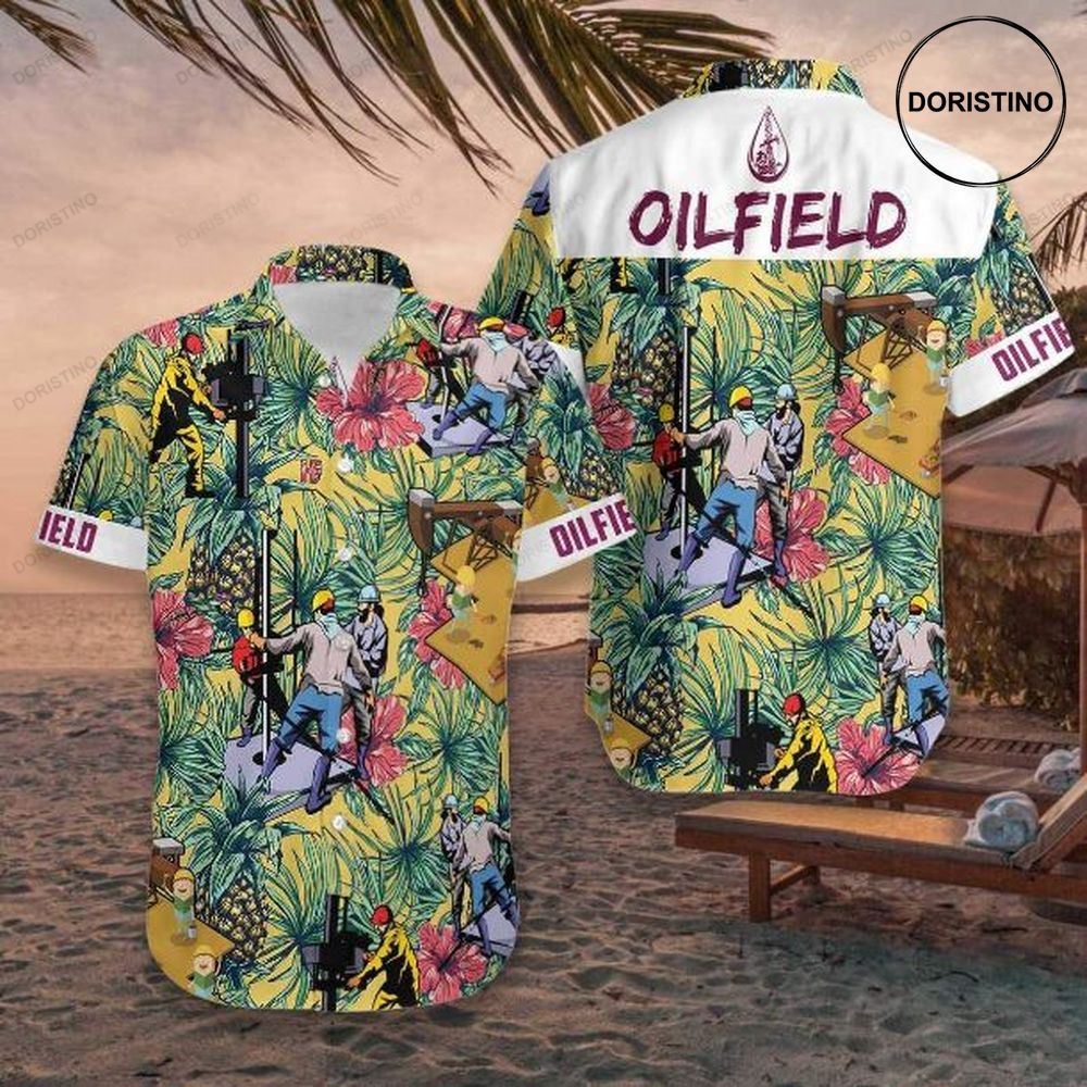Oilfield Pineapple Seamless Pattern Awesome Hawaiian Shirt