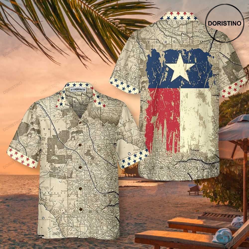 Old Map Of Texas Vintage Texas Unique Texas For Texas Lovers Limited Edition Hawaiian Shirt