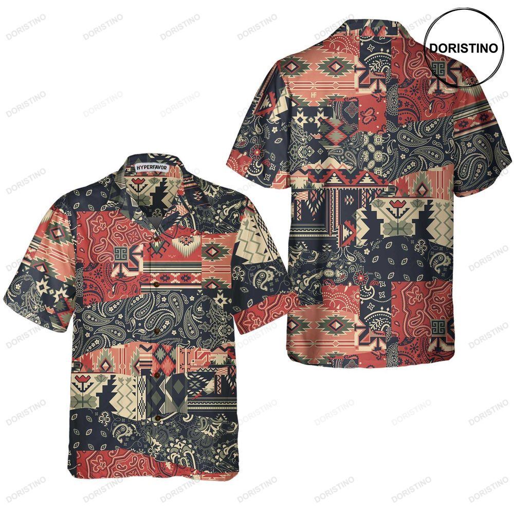 Paisley And Motifs Abstract Pattern Native American Unique Native American Gift Awesome Hawaiian Shirt