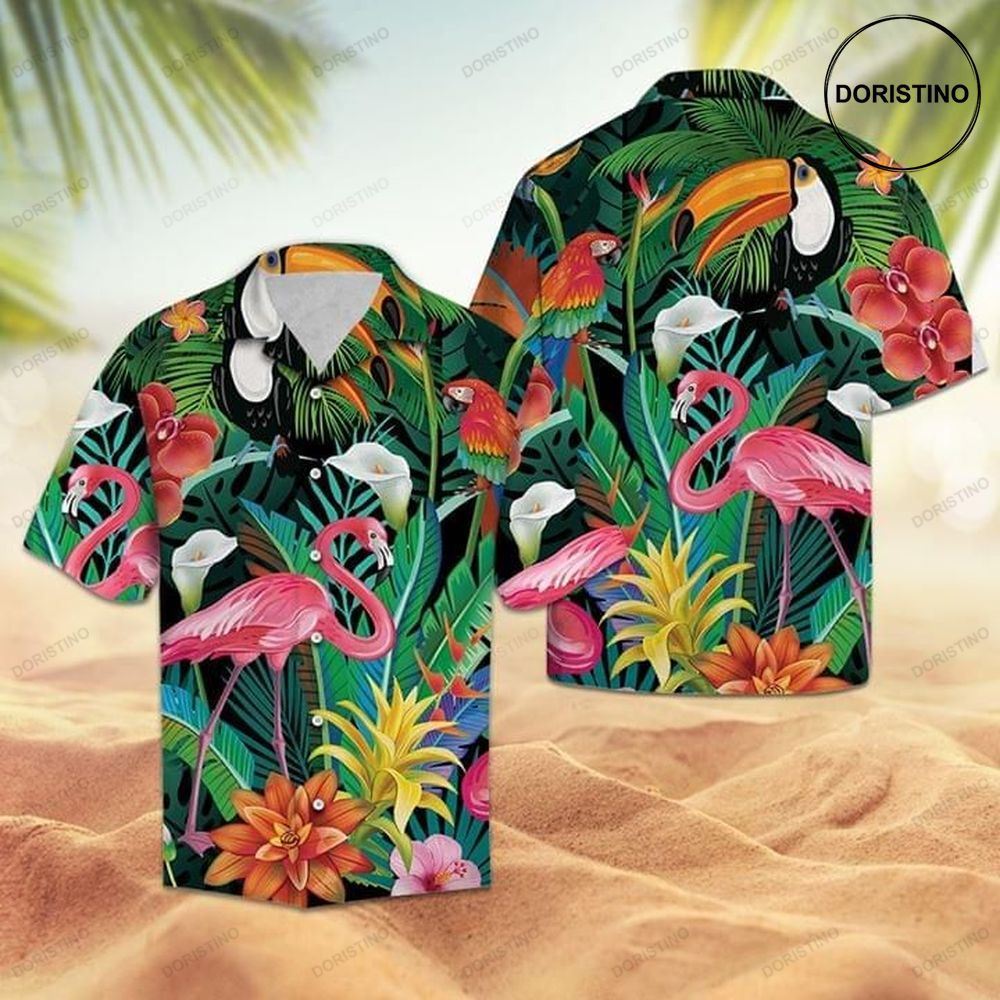 Parrot And Flamingo Limited Edition Hawaiian Shirt