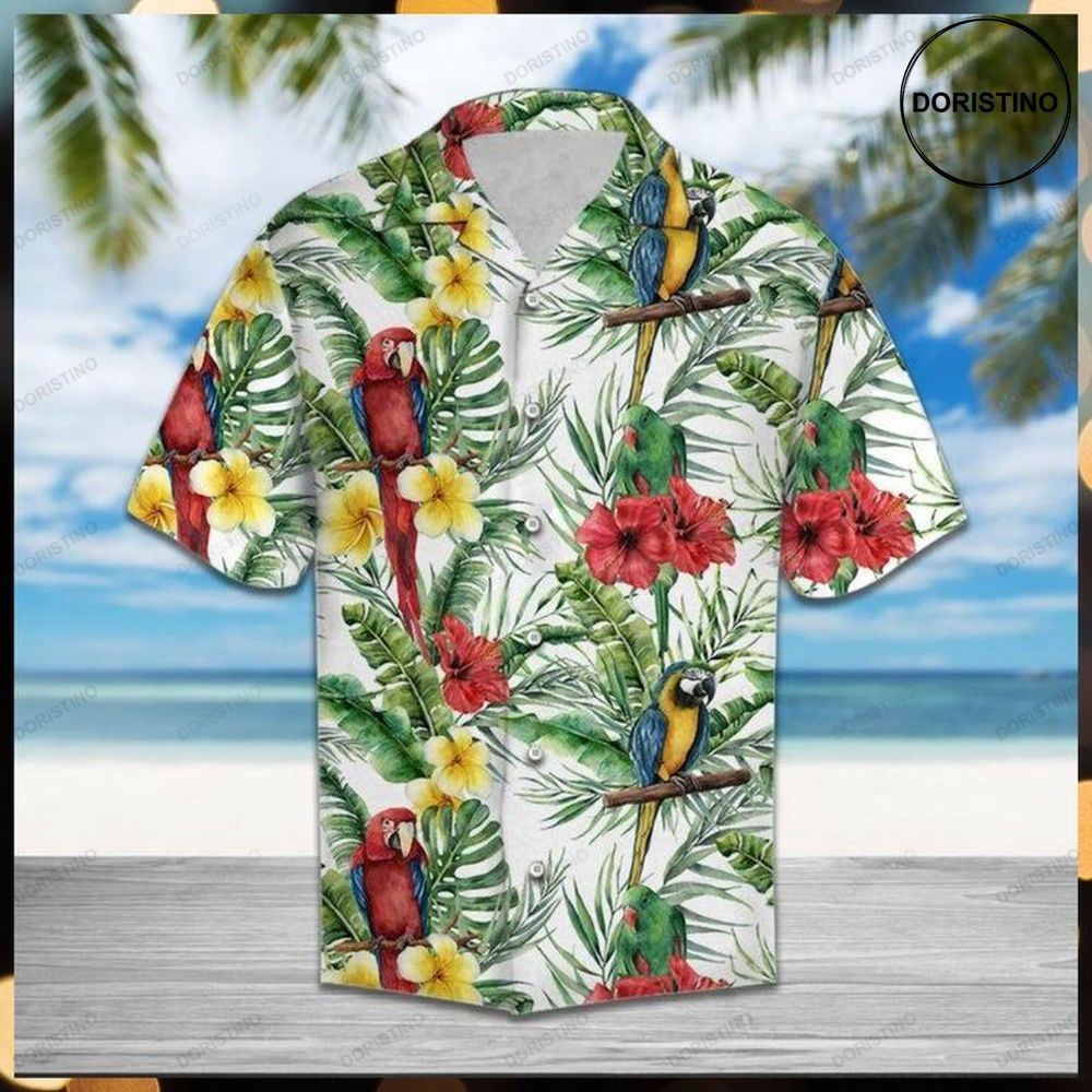 Parrot Hibiscus Awesome Hawaiian Shirt