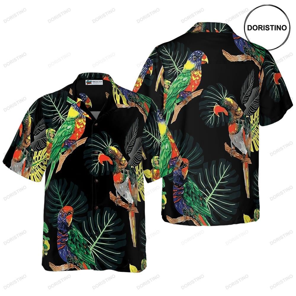 Parrots In The Tropical Rain Forest Awesome Hawaiian Shirt