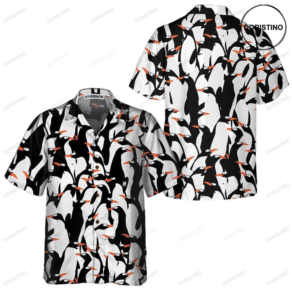 Penguin Colony Cool Penguin For Men Penguin Themed Gift Idea Awesome Hawaiian Shirt