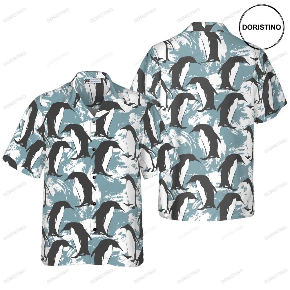 Penguin Seamless Pattern For Men Awesome Hawaiian Shirt