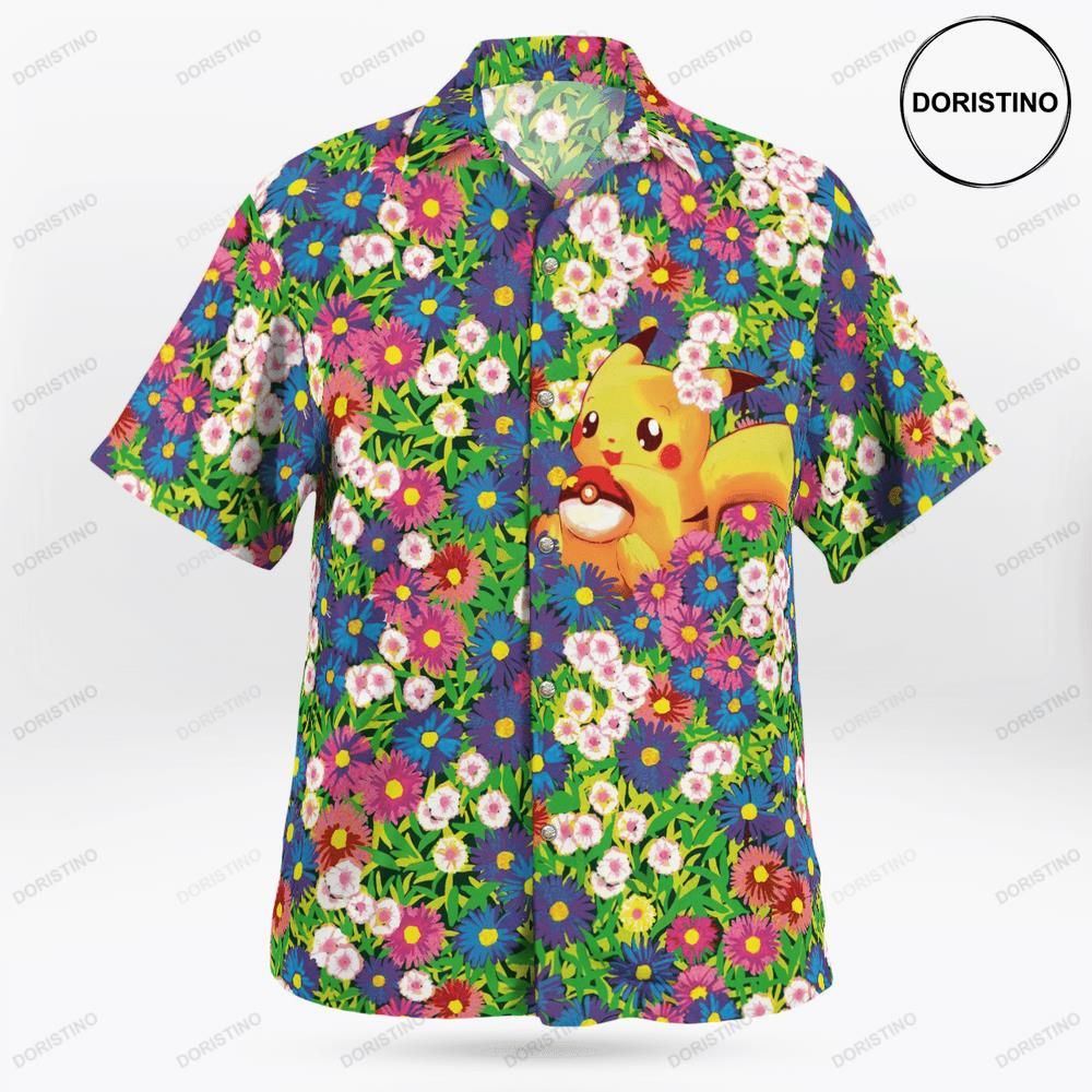 Pikachu Summer Flowers Beach New Pokemon Limited Edition Hawaiian Shirt