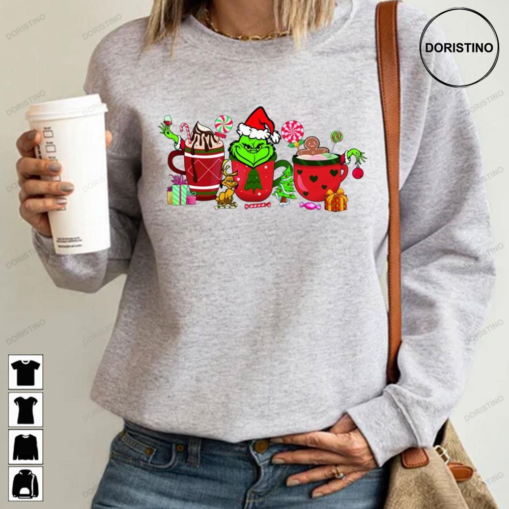 Grinch And Max Coffee Drink Christmas Awesome Shirts