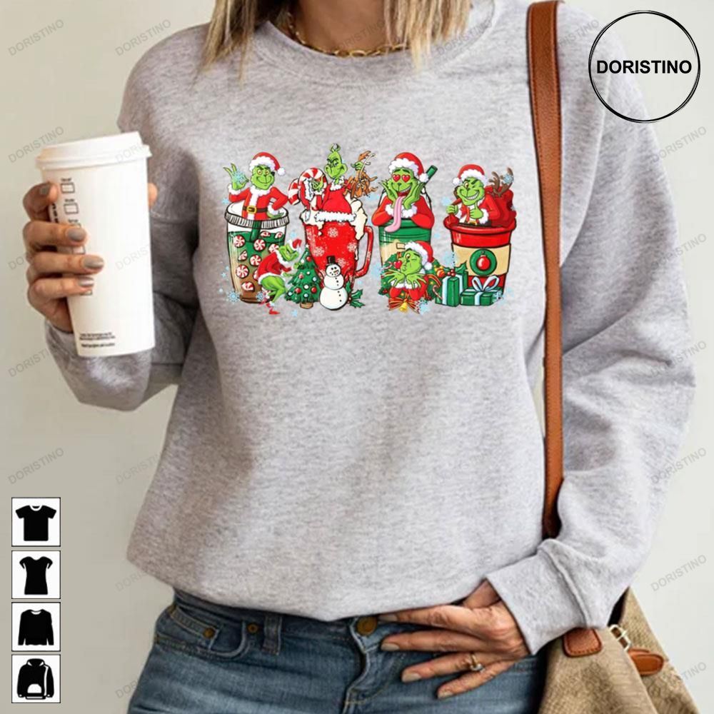 Grinchmas Latte Coffee Christmas Gingerbread Santa Holly Jolly Trending Style