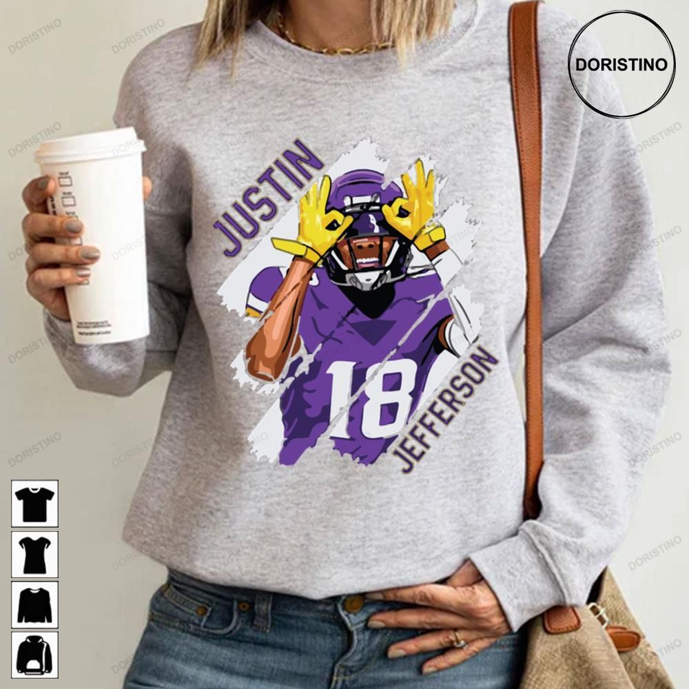 Haha Cute Justin Jefferson Vintage Painting Art Football Awesome Shirts