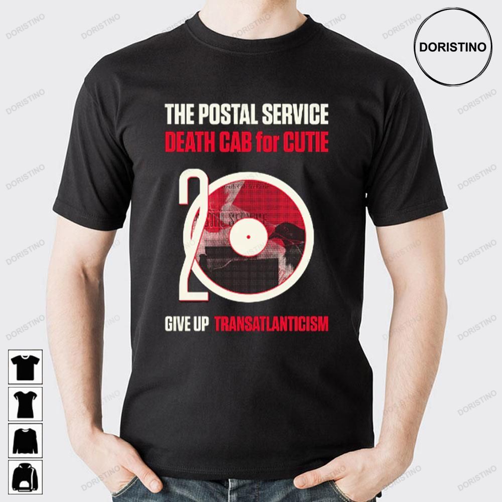 The Postal Service Death Cab For Cutie 20th Anniversary Of Give Up Transatlanticism Limited Edition T-shirts