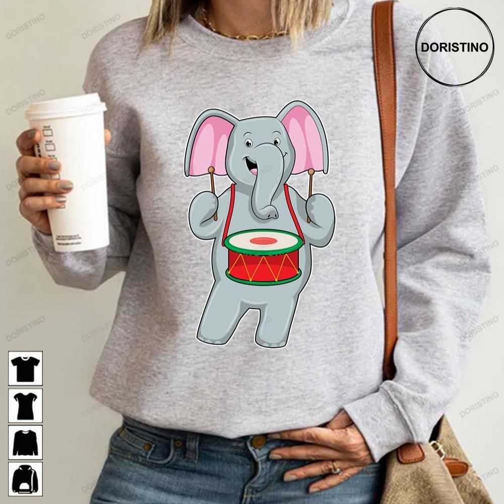 Elephant At Music With Drum Trending Style