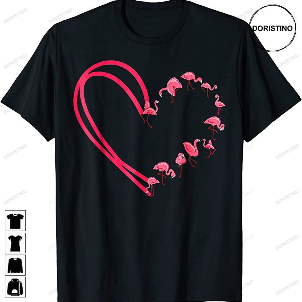 Cute Flamingo Valentine Heart Shape Funny Valentines Day Limited Edition T-shirts