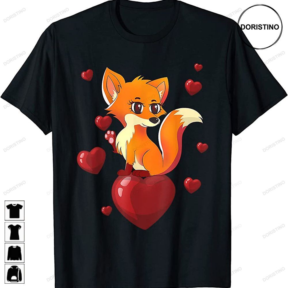 Cute Foxy Fox Valentines Day Love Heart Ts Limited Edition T Shirts 0760